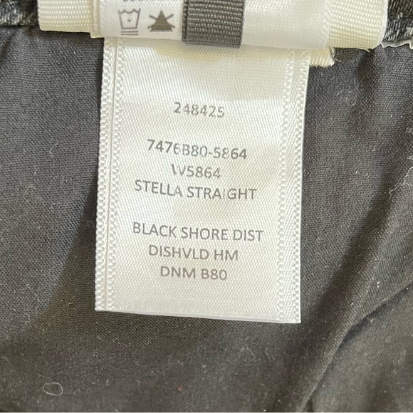 Paige Stella Jeans Straight High Rise Raw Hem Distressed Casual Denim Black 27 - Picture 11 of 13